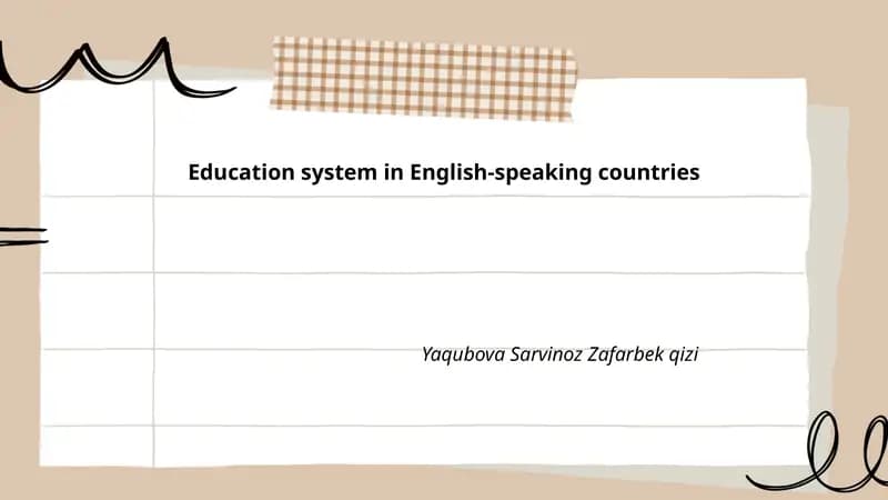 Ingliz tilidagi mamlakatlarda ta'lim tizimi