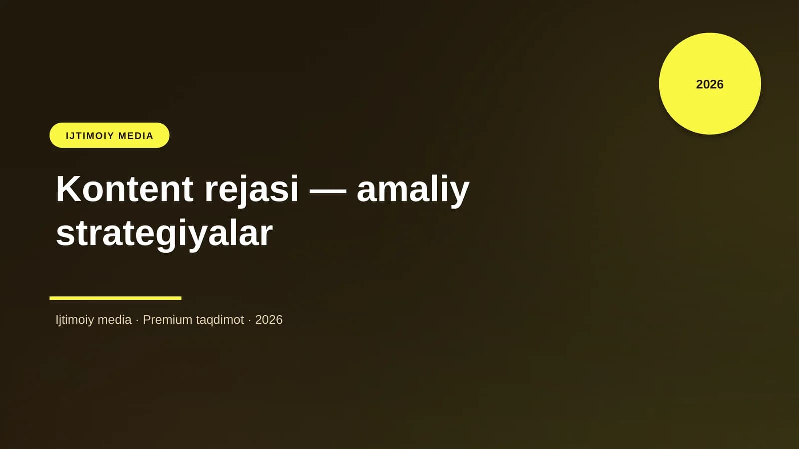 Kontent rejasi — amaliy strategiyalar