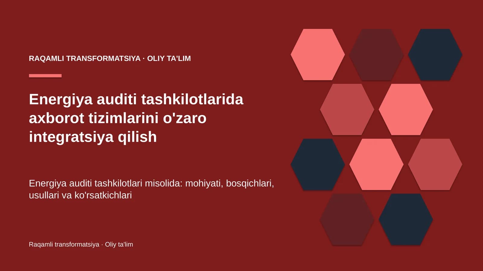 energiya auditi tashkilotlarida axborot tizimlarini o'zaro integratsiya qilish 8217