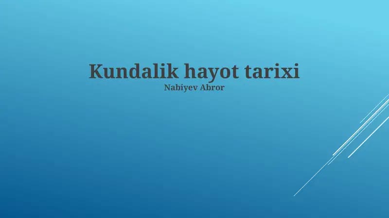 Kundalik Hayot Tarixi