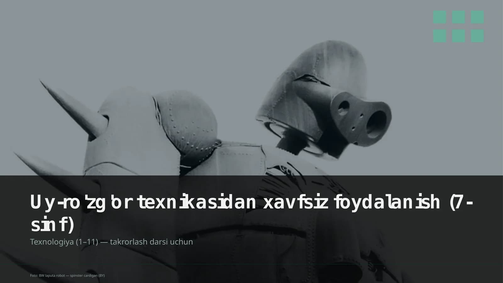 Uy-ro'zg'or texnikasidan xavfsiz foydalanish (7-sinf)