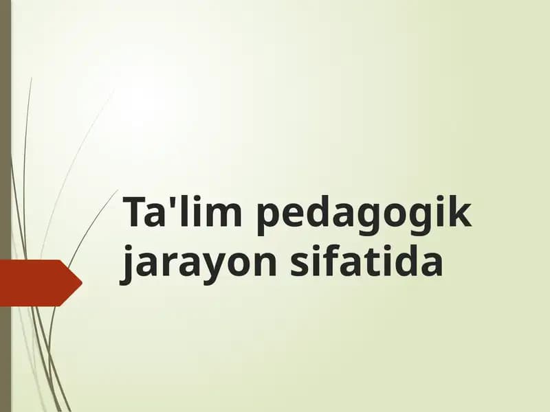 Pedagogik jarayon