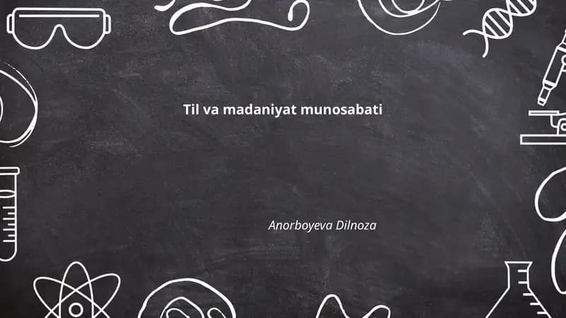 Til va madaniyat munosabati