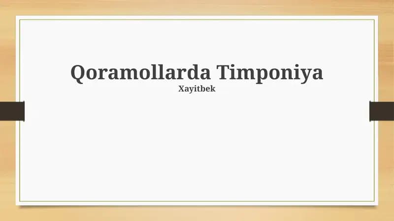 Qoramollarda Timponiya