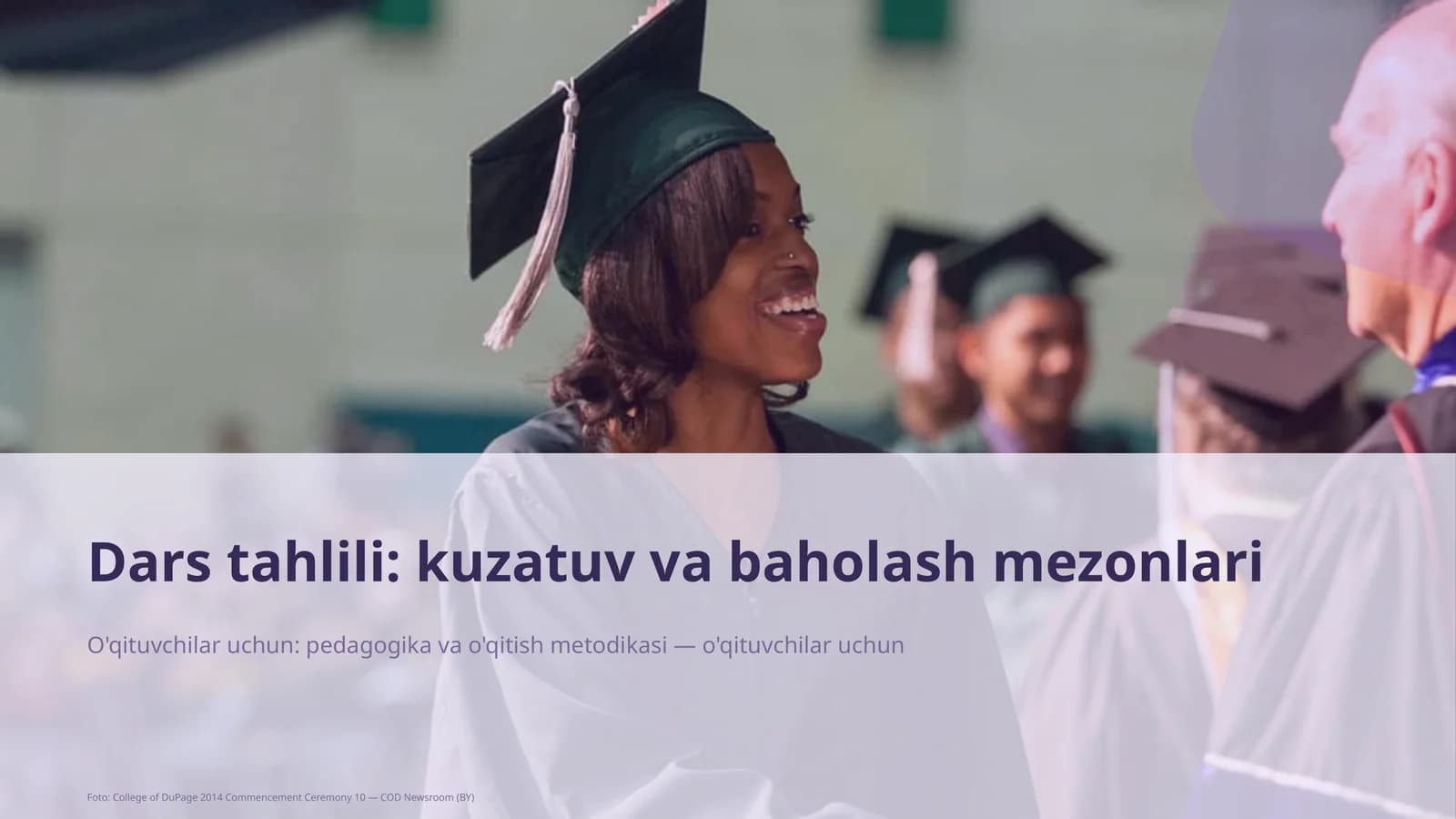 Dars tahlili: kuzatuv va baholash mezonlari
