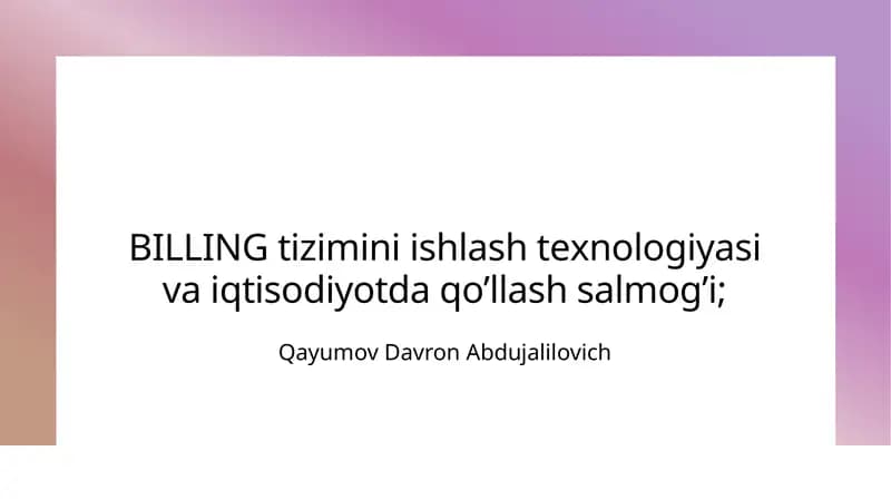 Billing tizimlari