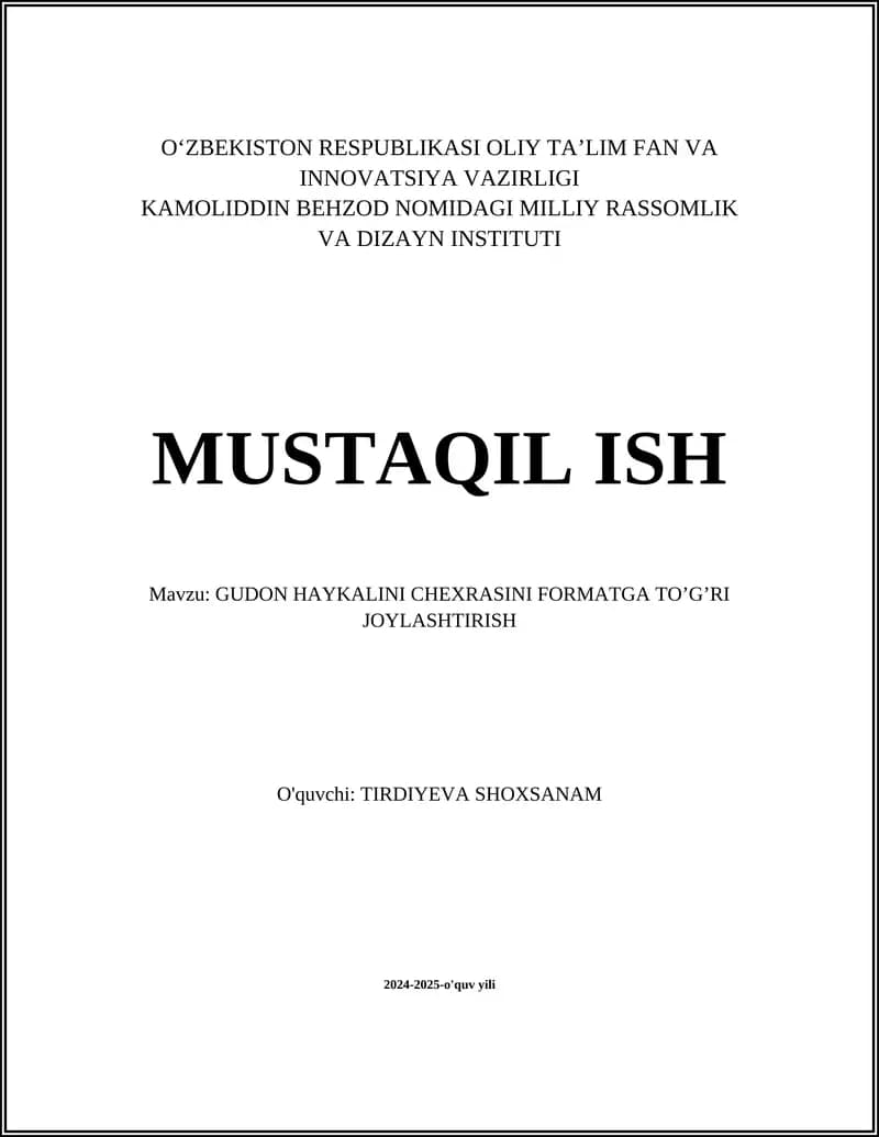 Gudon Haykalini Chizish Asoslari