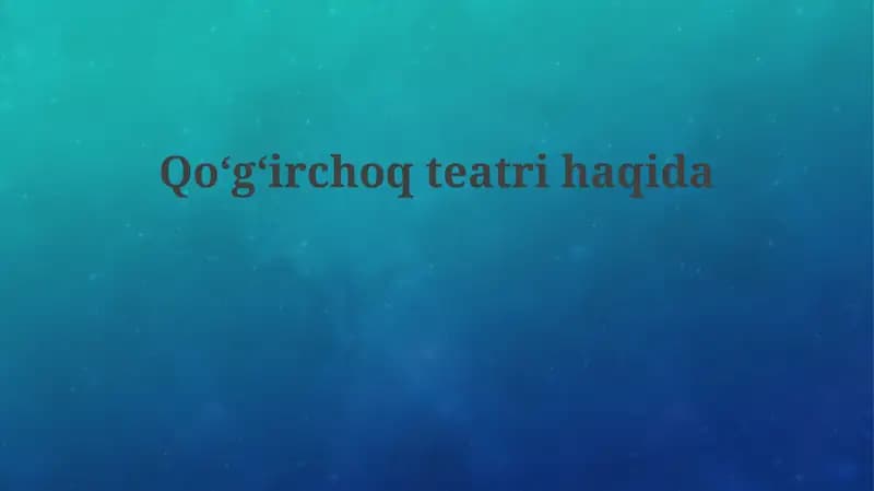 Qo'g'irchoq teatri
