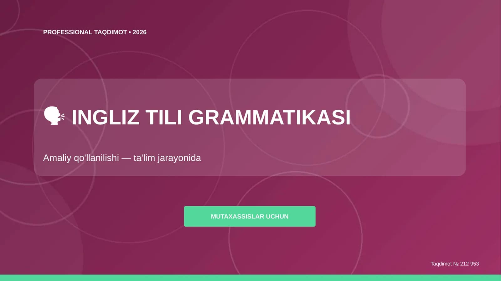 INGLIZ TILI GRAMMATIKASI
