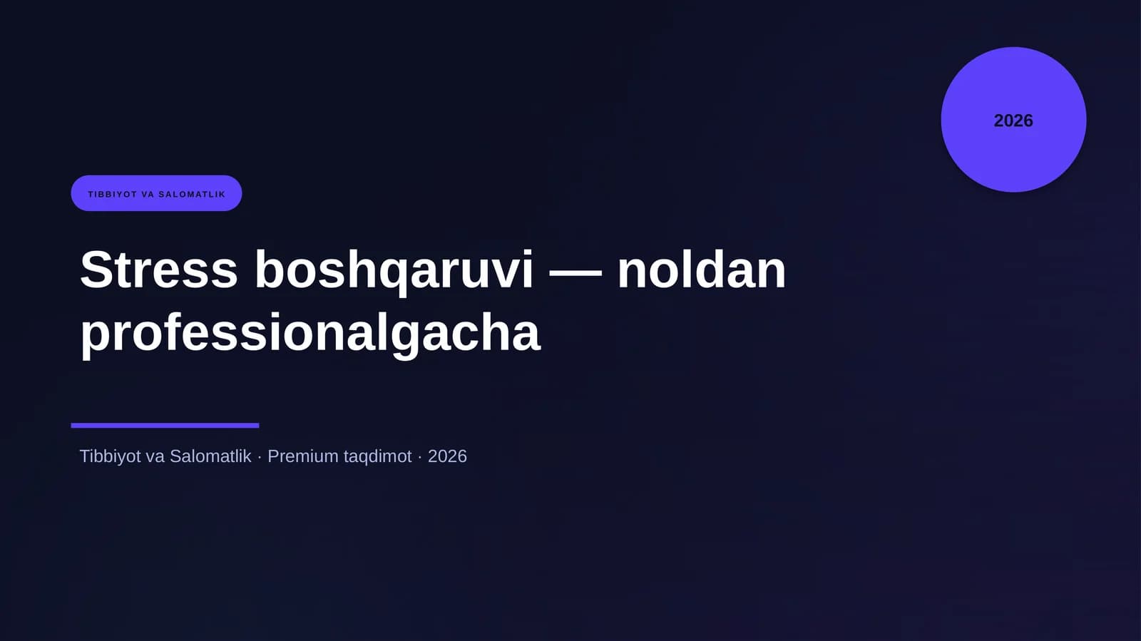 Stress boshqaruvi — noldan professionalgacha