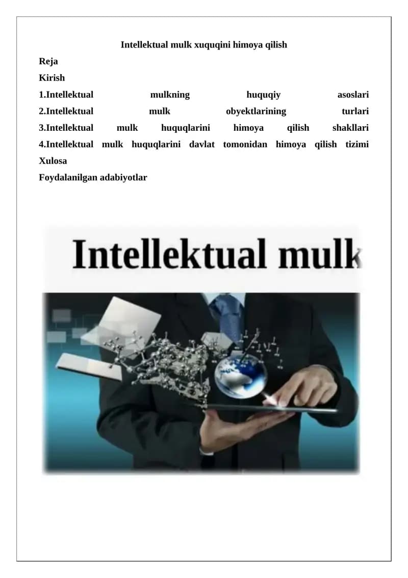 Intellektual mulk xuquqini himoya qilish