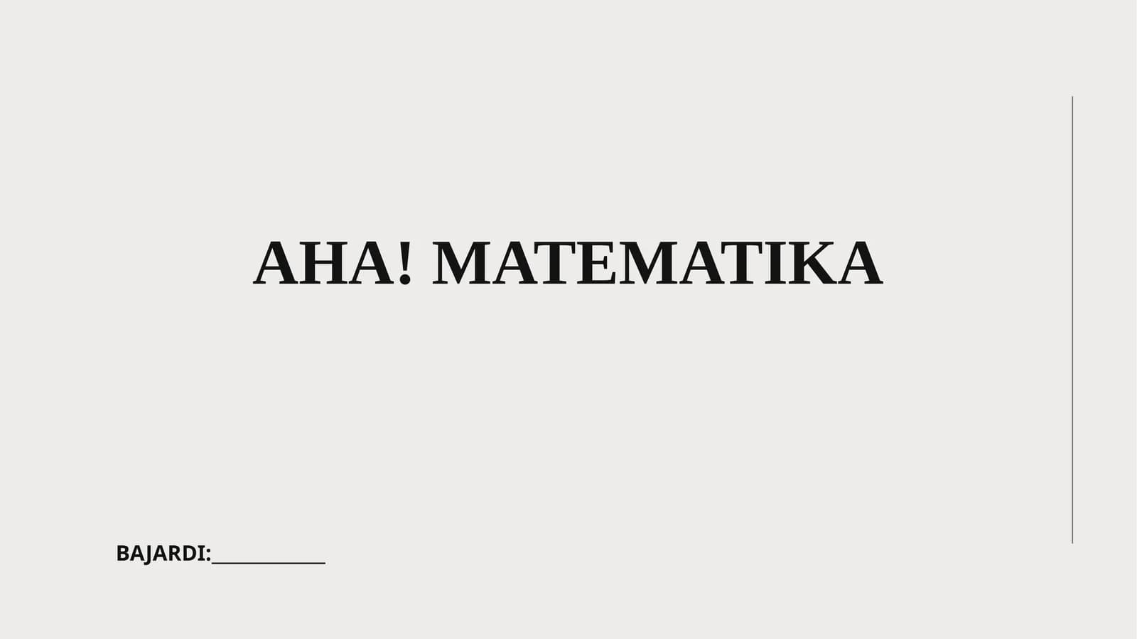 AHA! Matematika