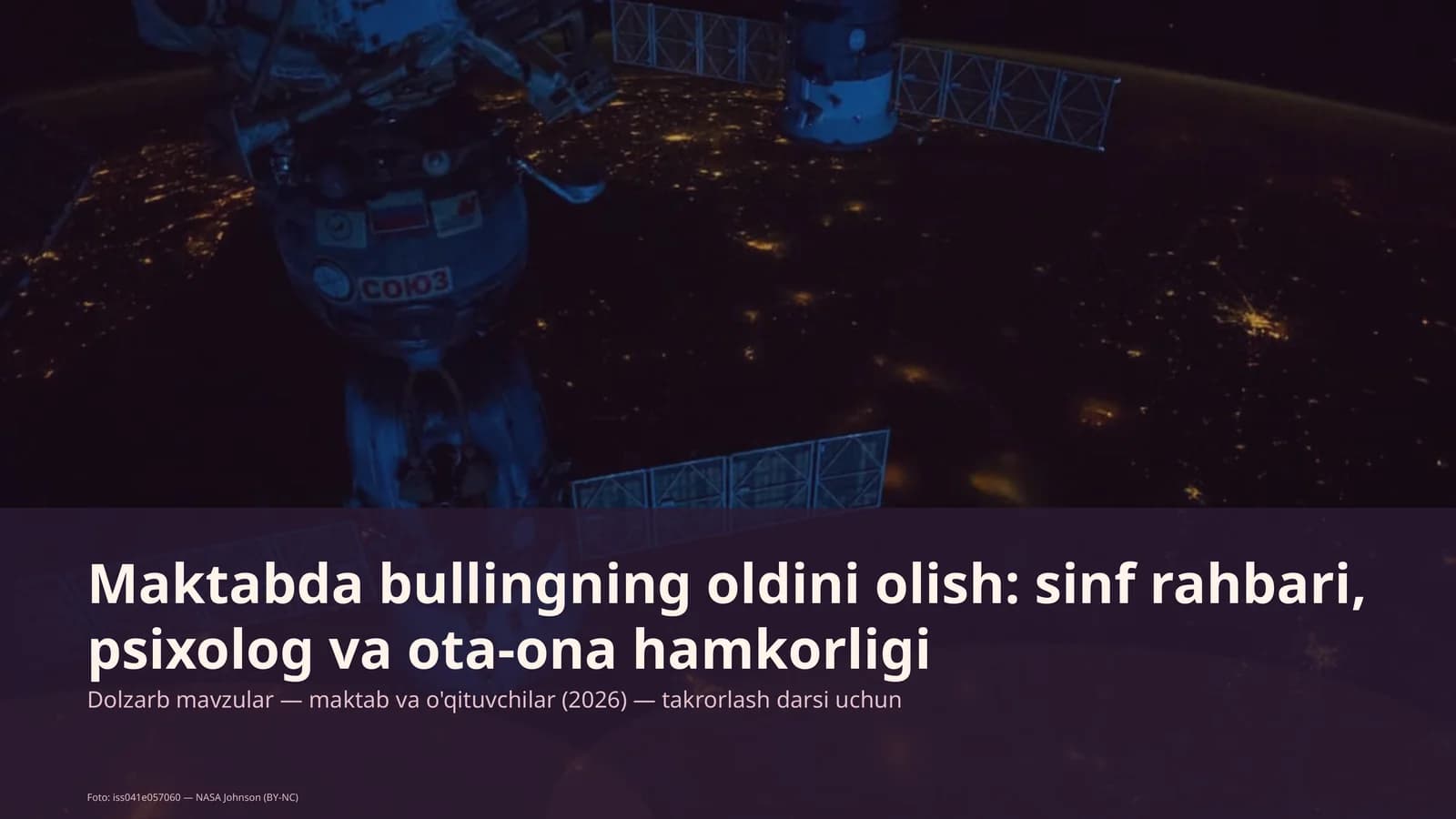 Dolzarb mavzular — maktab va o'qituvchilar (2026) — takrorlash darsi uchun