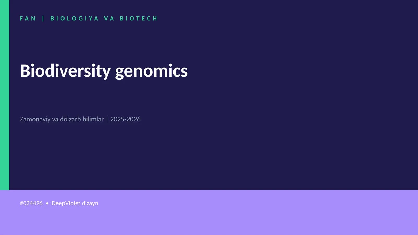 Biodiversity genomics