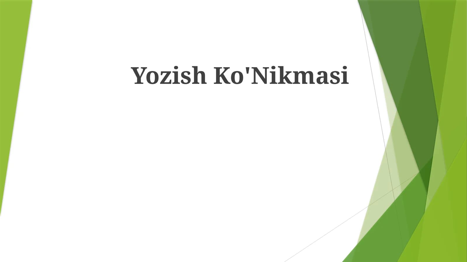 YozishKo'Nikmasi