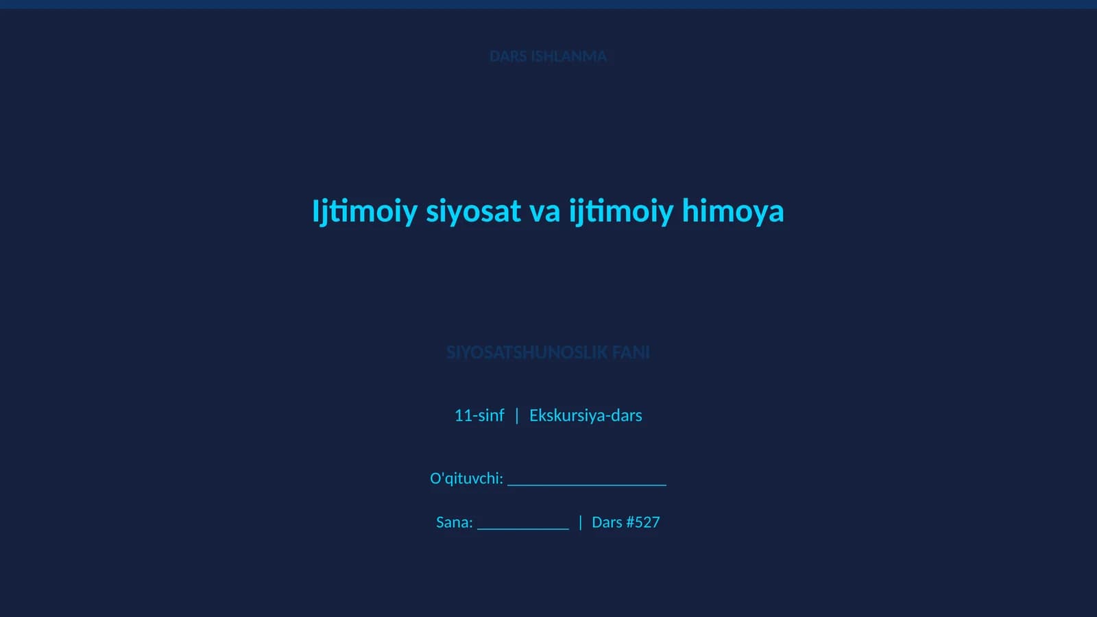 SIYOSATSHUNOSLIK FANI
