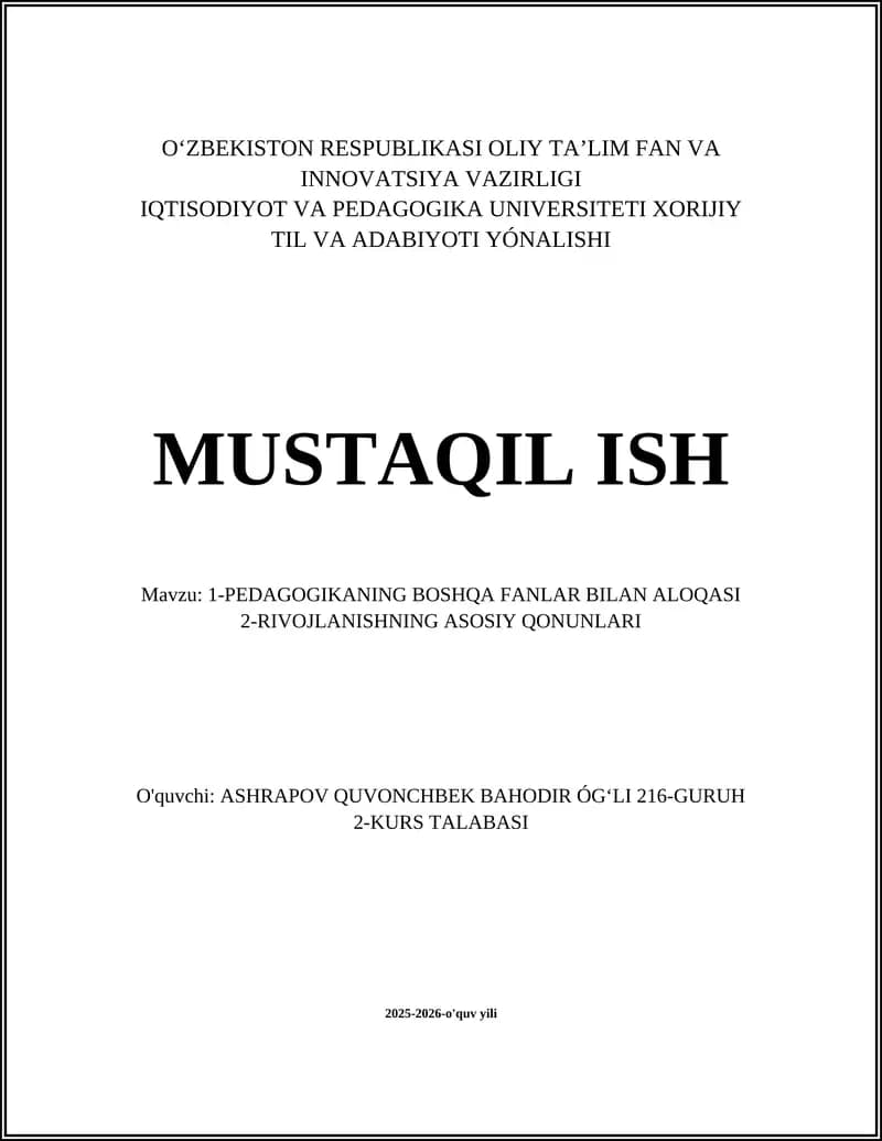 Pedagogikaning psixologiya bilan aloqasi