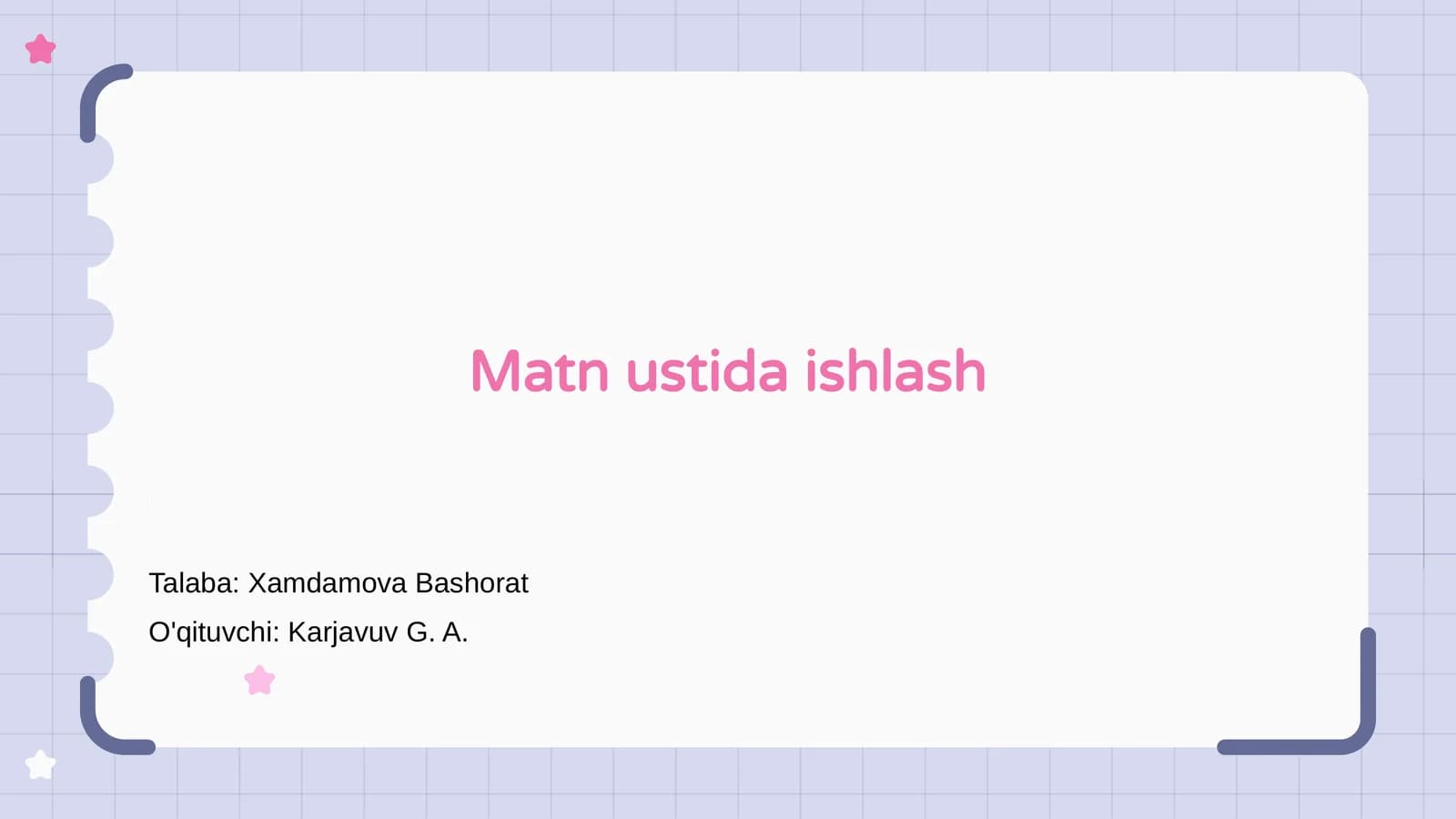 Matn ustida ishlash