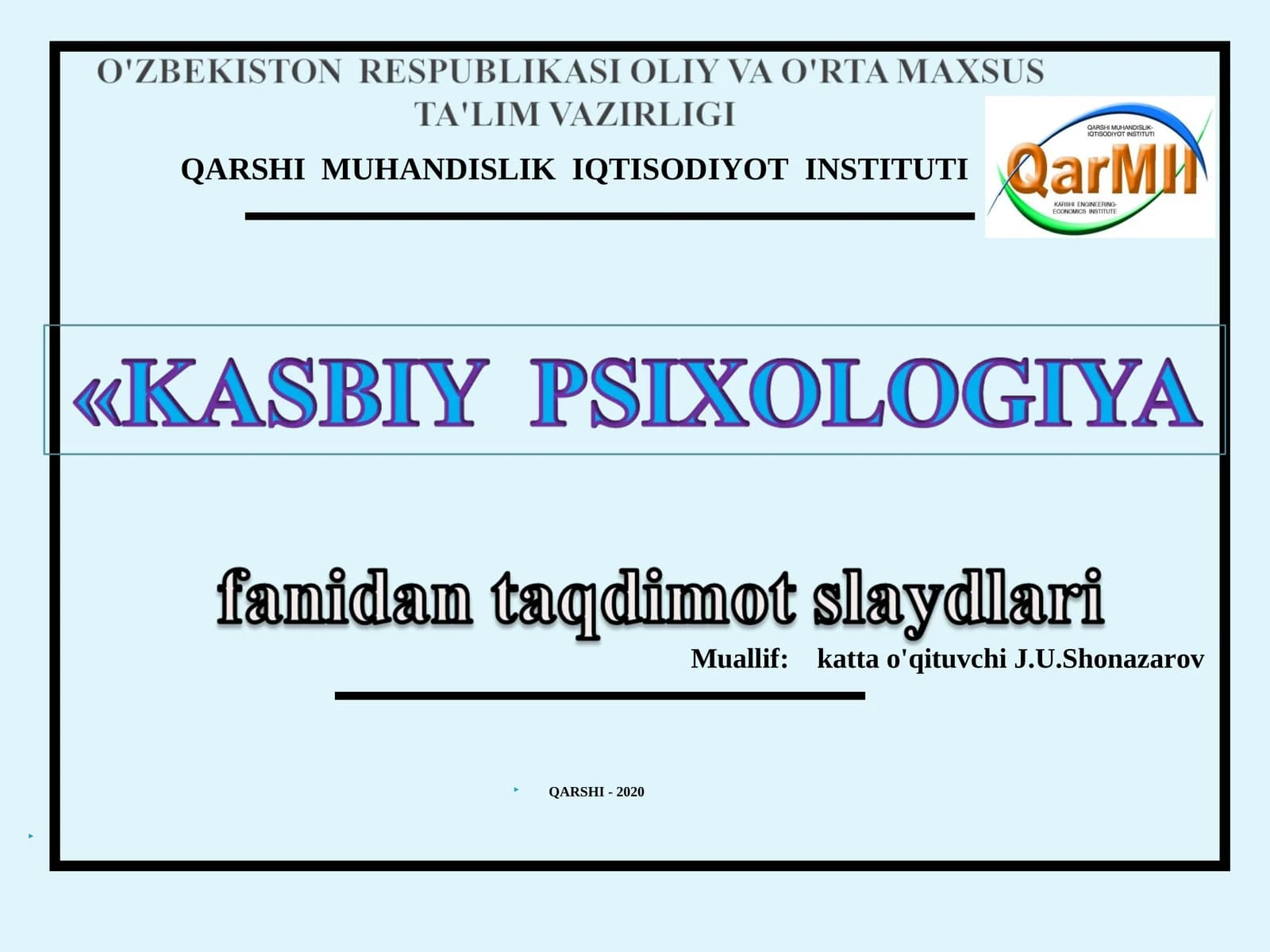 Qobiliyatlar va shaxsning kasbiy shakllanishi