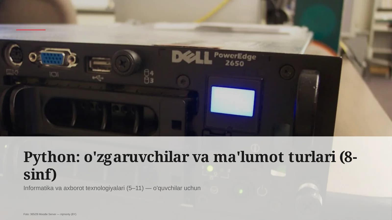 Python: o'zgaruvchilar va ma'lumot turlari (8-sinf)
