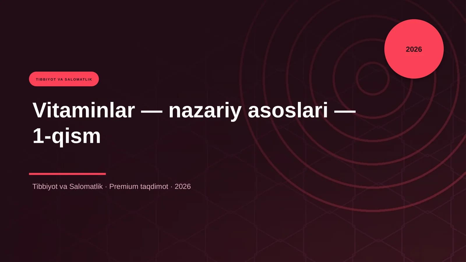 Vitaminlar — nazariy asoslari — 1-qism