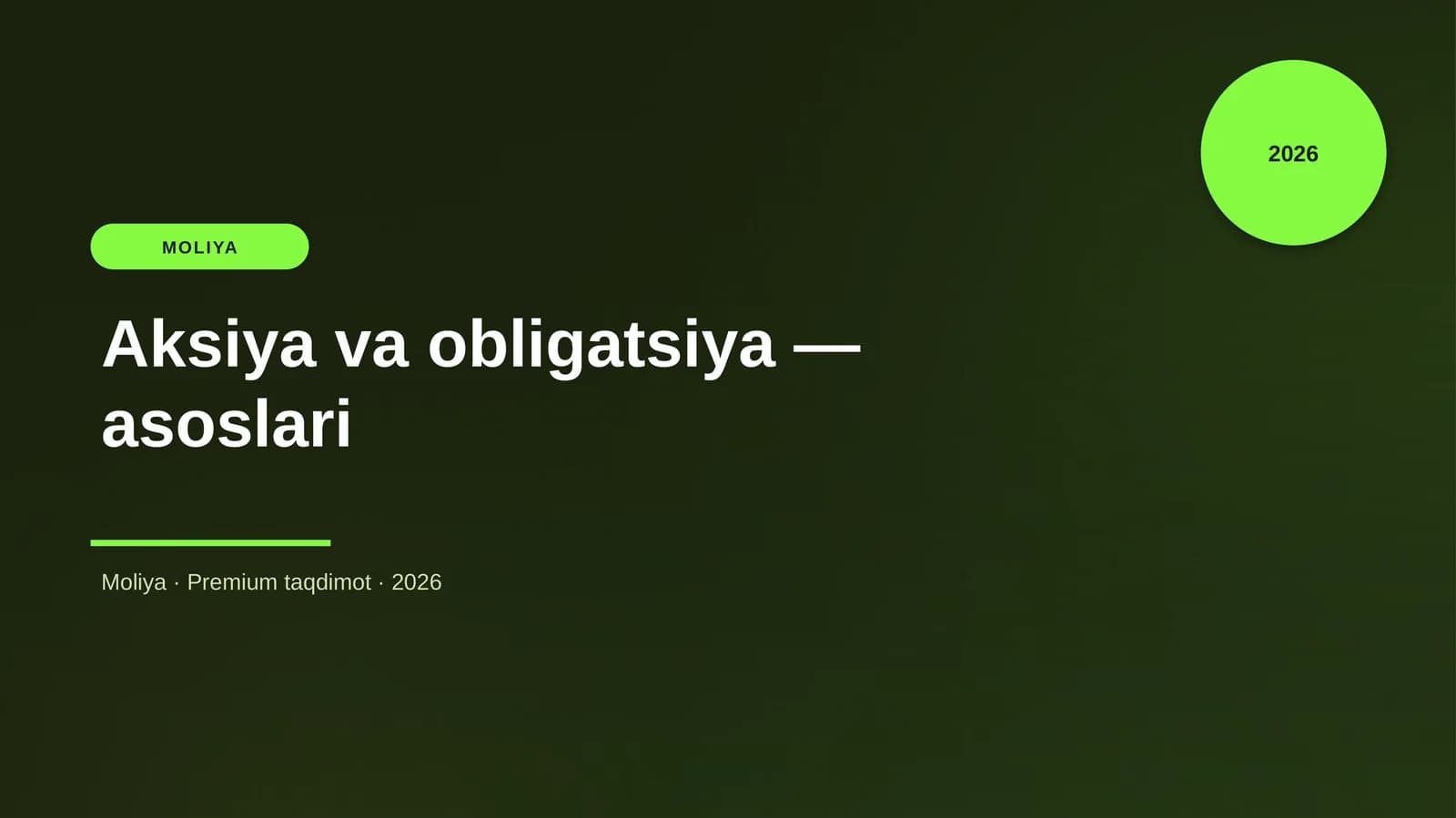 Aksiya va obligatsiya — asoslari