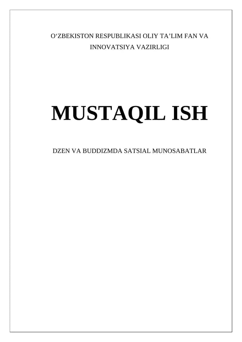 Dzen va Buddizmda Sotsial Munosabatlar