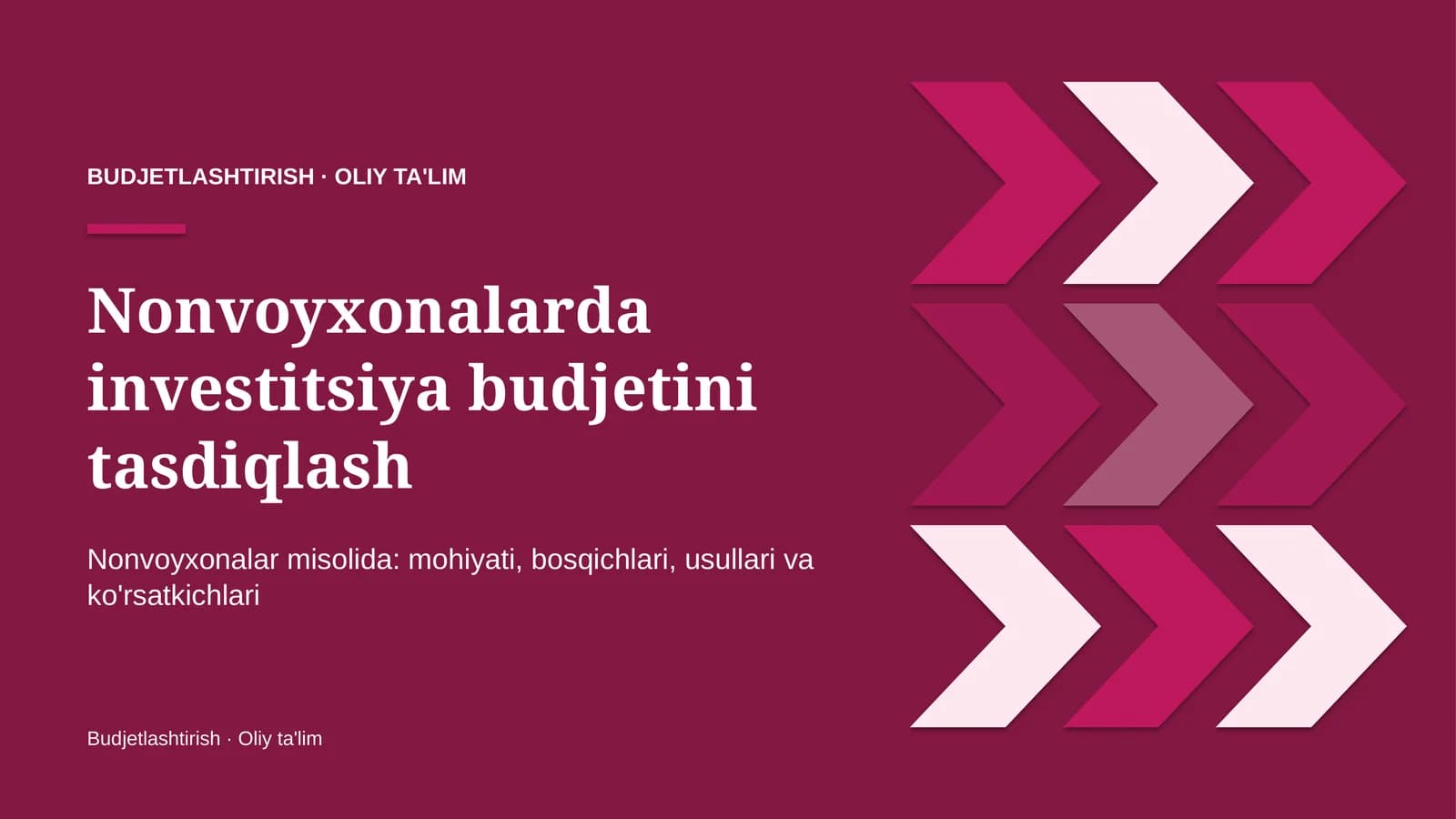 nonvoyxonalarda investitsiya budjetini tasdiqlash 4140