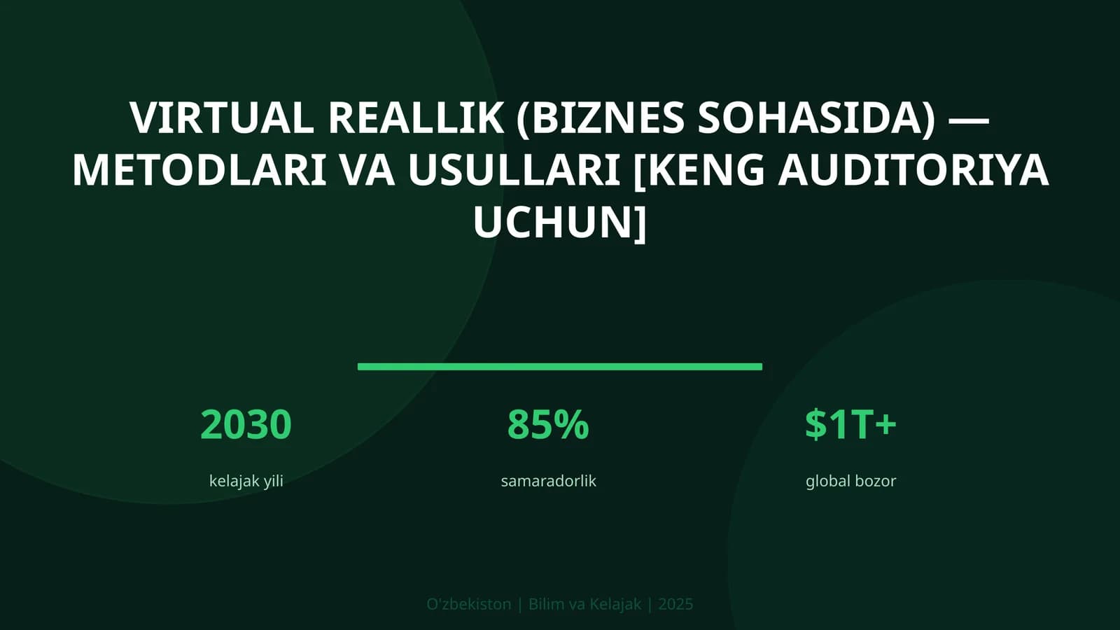 Virtual reallik (biznes sohasida) — metodlari va usullari [keng auditoriya uchun]