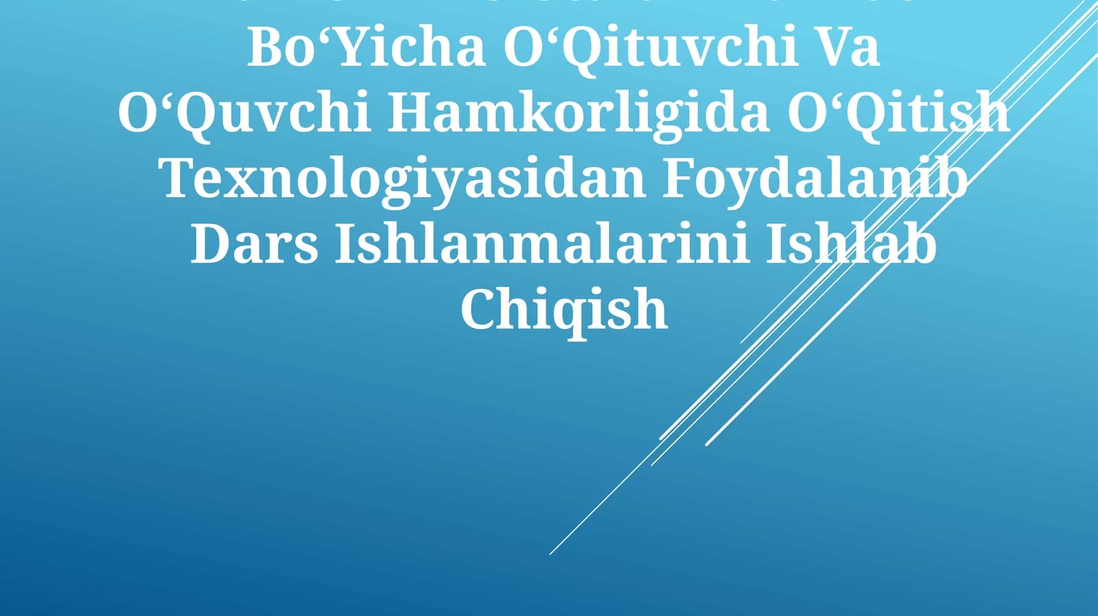 Nuklein Kislotalar Mavzusi BoʻYicha OʻQituvchi Va OʻQuvchi Hamkorligida OʻQitish Texnologiyasidan Foydalanib Dars Ishlanmalarini Ishlab Chiqish