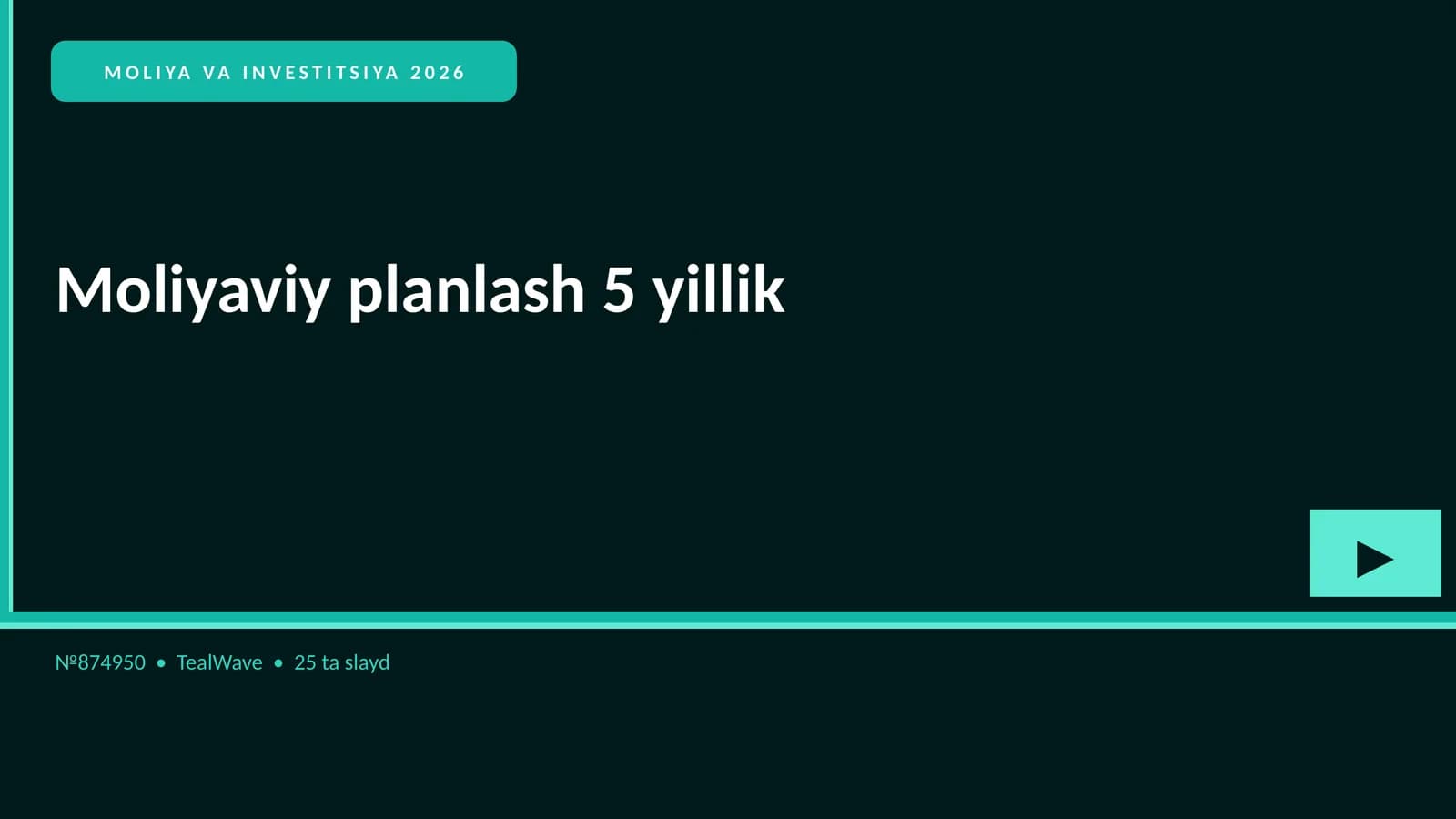 MOLIYA VA INVESTITSIYA 2026