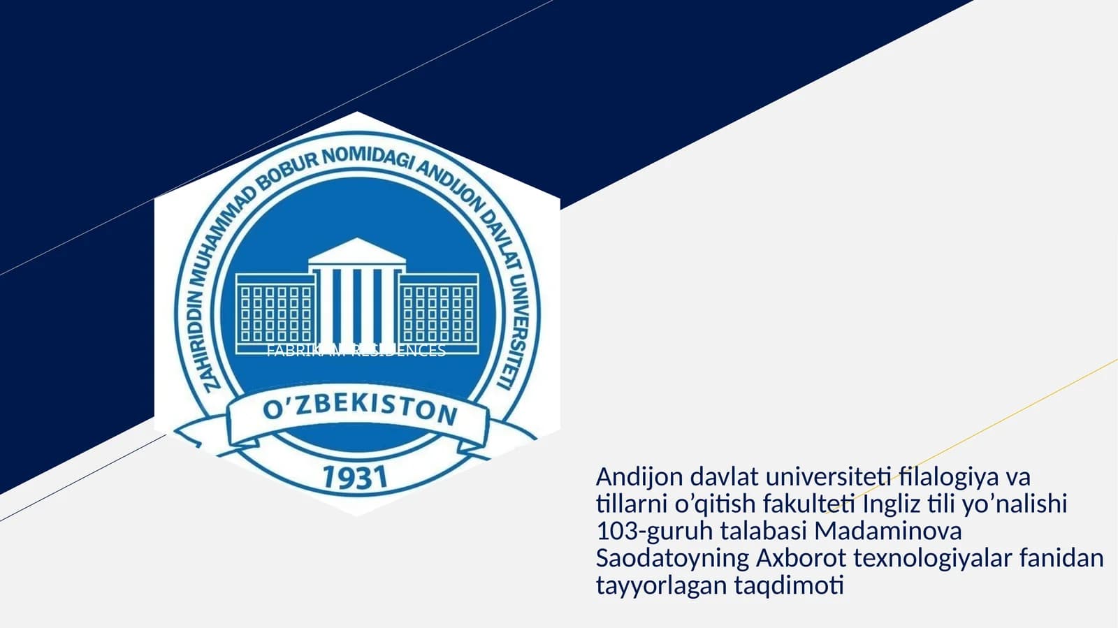 ACCESS DASTURIDA SO’ROVLAR ORQALI MA’LUMOTLAR KIRITISH