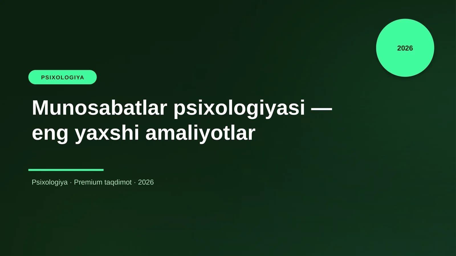 Munosabatlar psixologiyasi — eng yaxshi amaliyotlar