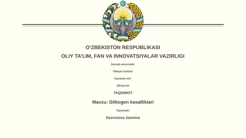 Glikogen kasalliklari