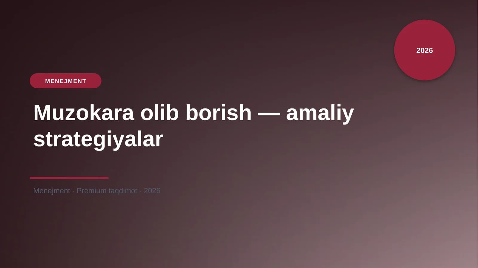 Muzokara olib borish — amaliy strategiyalar