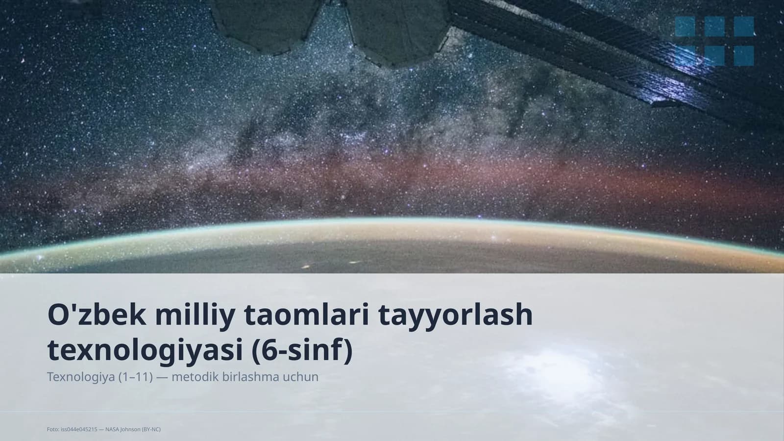 O'zbek milliy taomlari tayyorlash texnologiyasi (6-sinf)