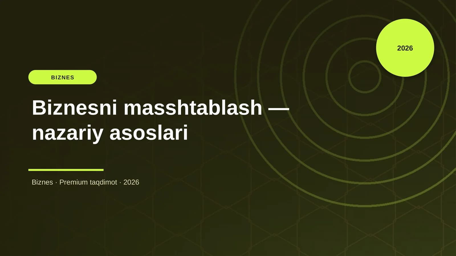 Biznesni masshtablash — nazariy asoslari