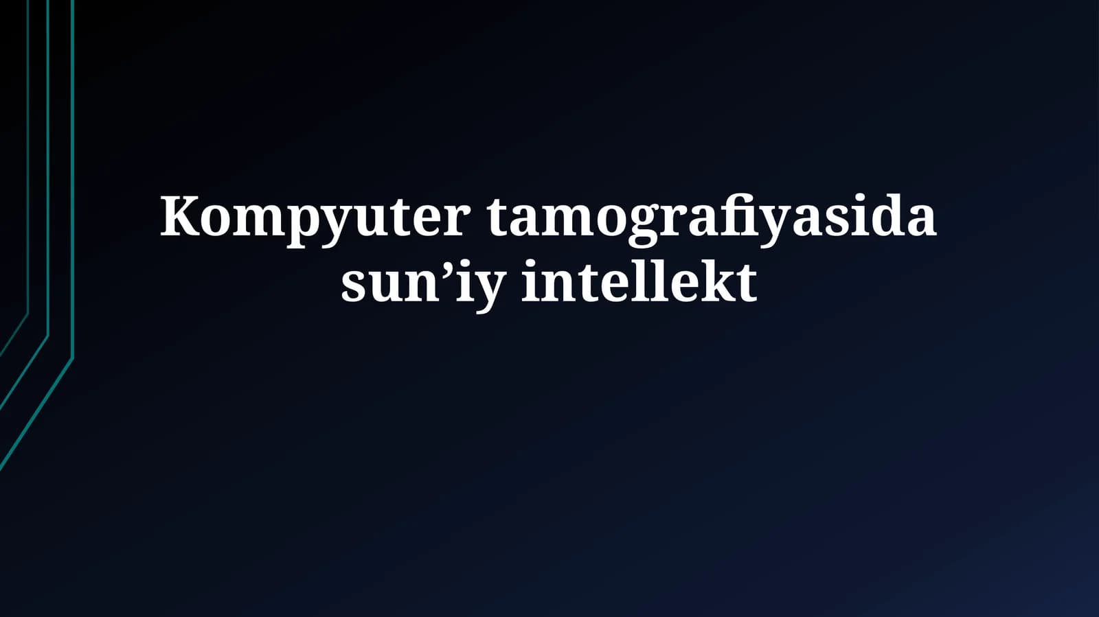 Kompyuter tamografiyasida sunʼiy intellekt