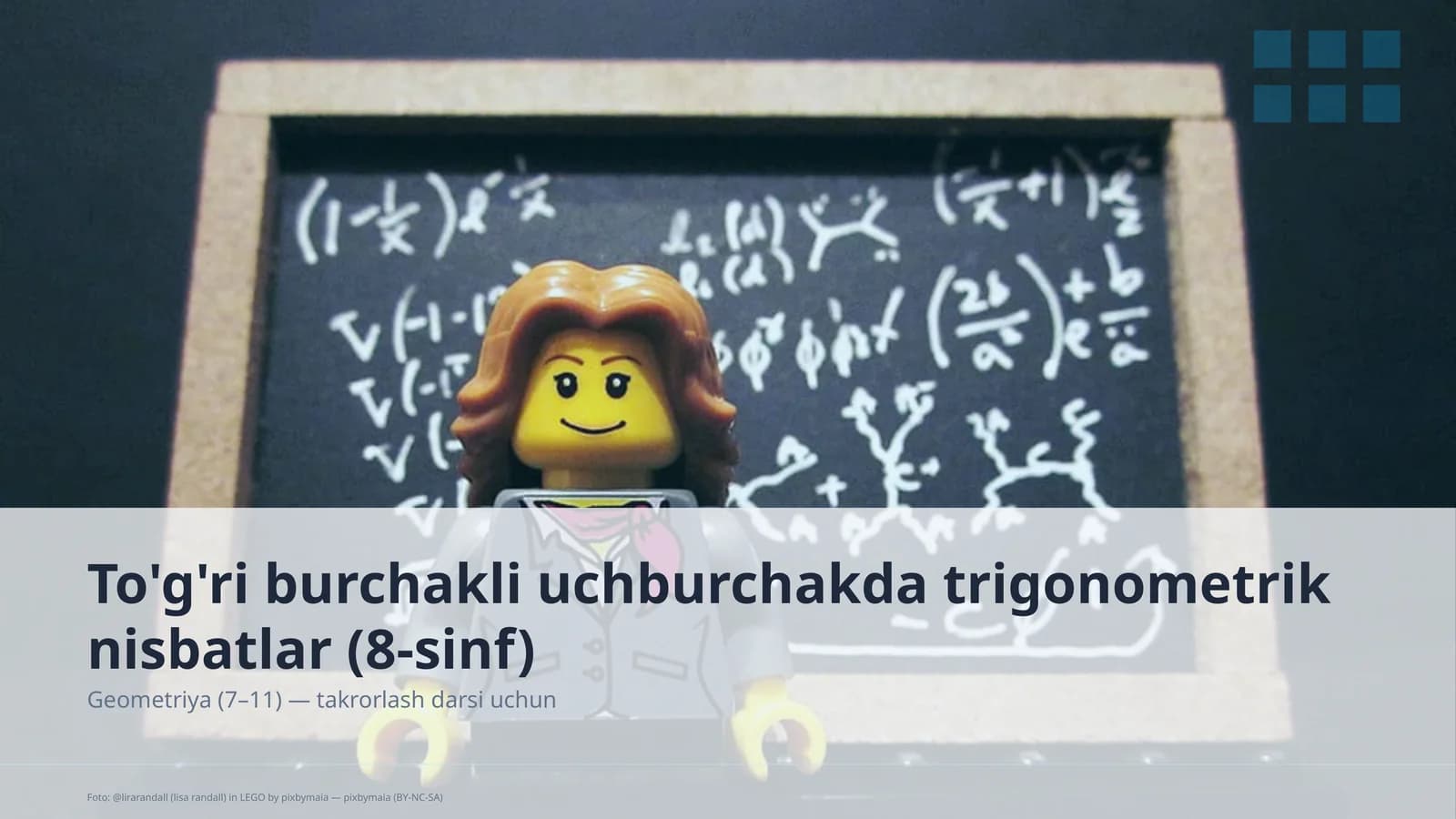To'g'ri burchakli uchburchakda trigonometrik nisbatlar (8-sinf)