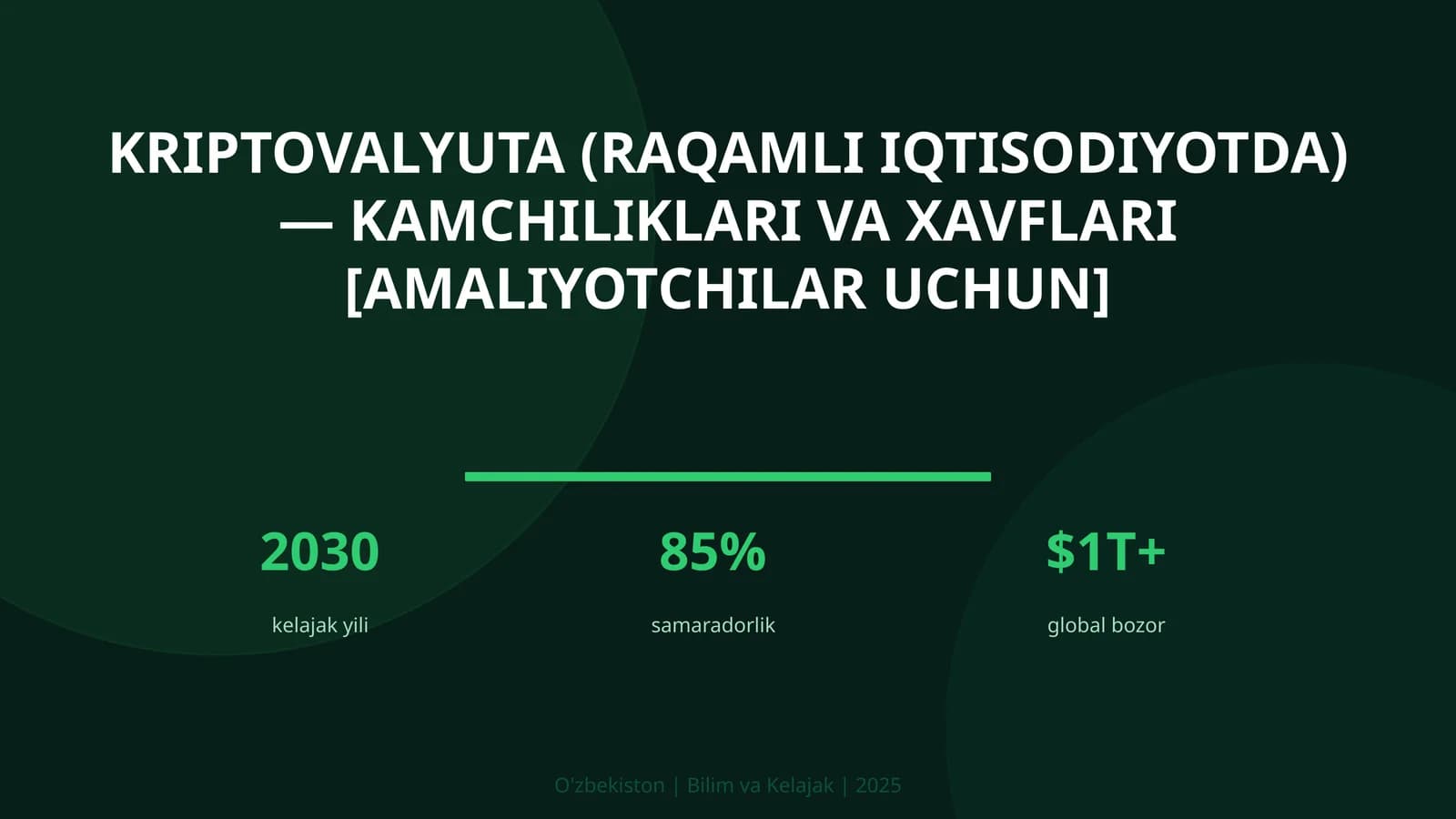 Kriptovalyuta (raqamli iqtisodiyotda) — kamchiliklari va xavflari [amaliyotchilar uchun]