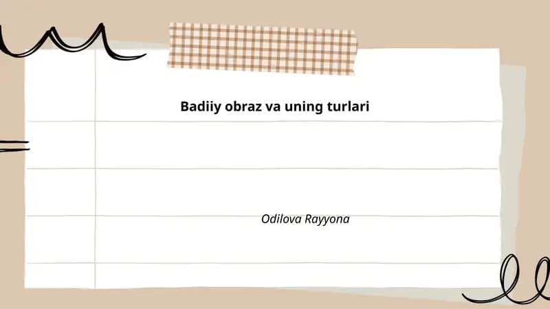 Badiiy obraz va uning turlari