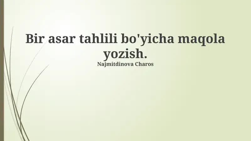 Tarixiy manbalar tahlili