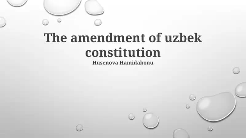 The amendment of Uzbek constitution