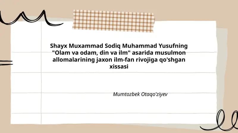 Olam va odam, din va ilm