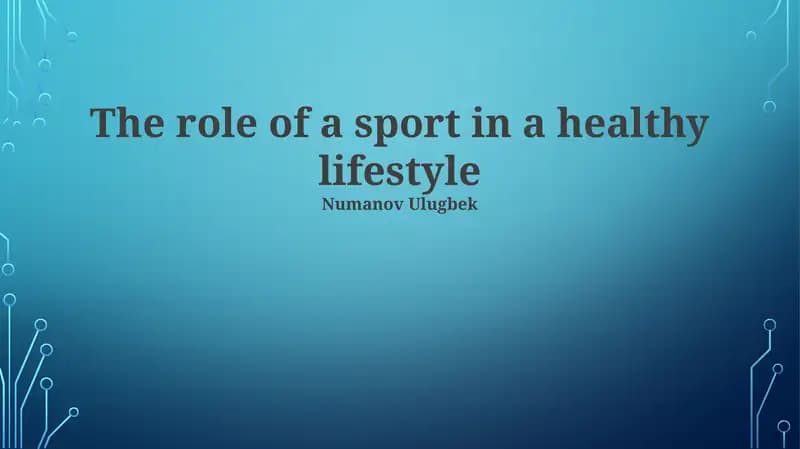 The role of a sport in a healthy lifestyle