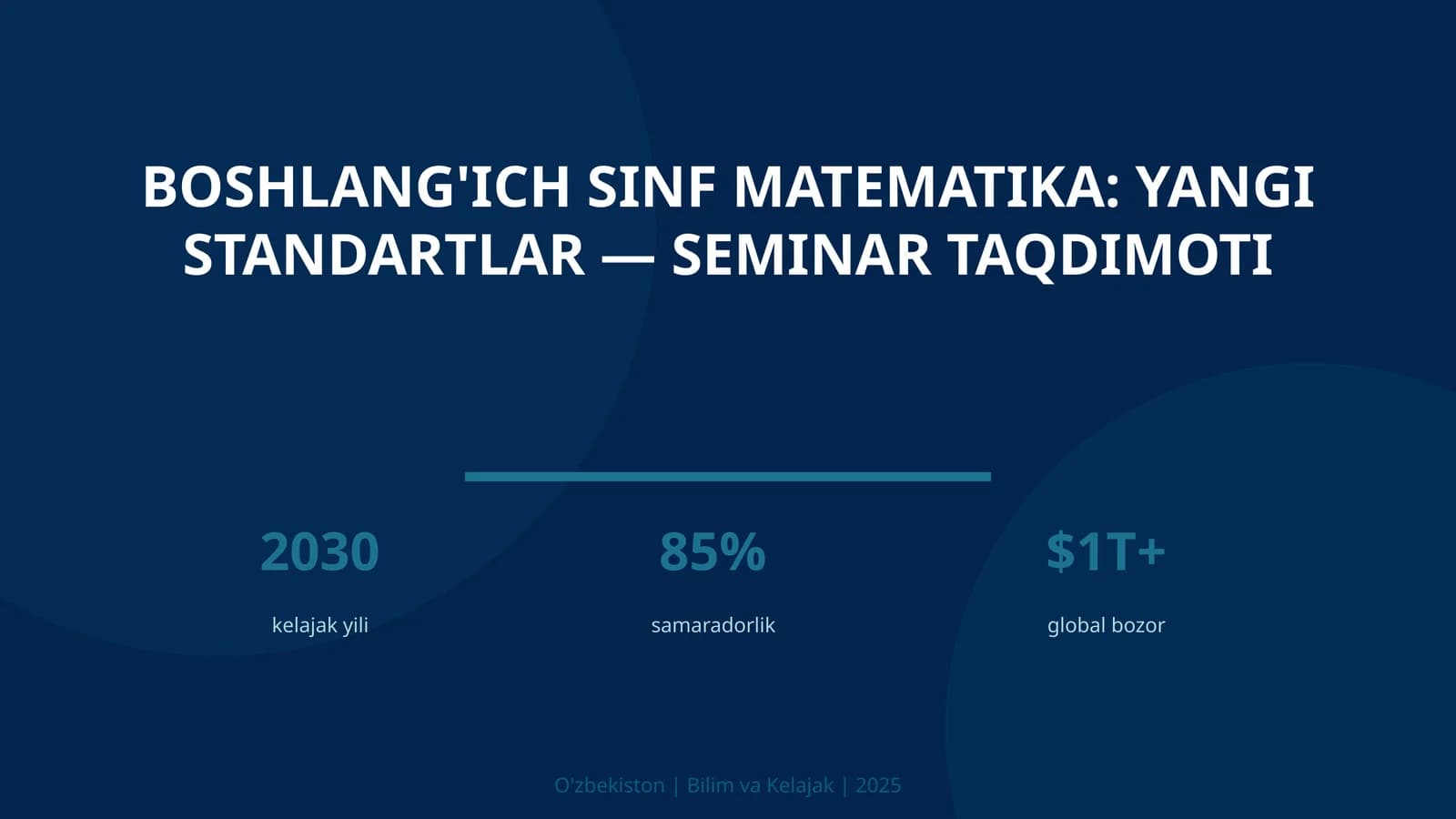 Boshlang'ich sinf matematika: yangi standartlar — seminar taqdimoti