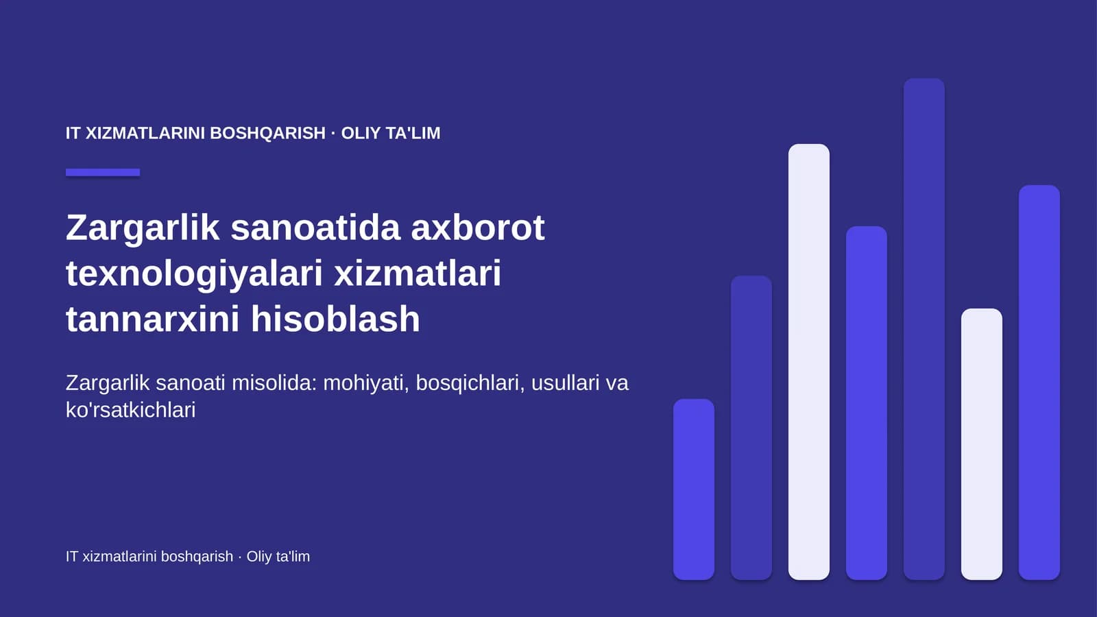 zargarlik sanoatida axborot texnologiyalari xizmatlari tannarxini hisoblash 7728