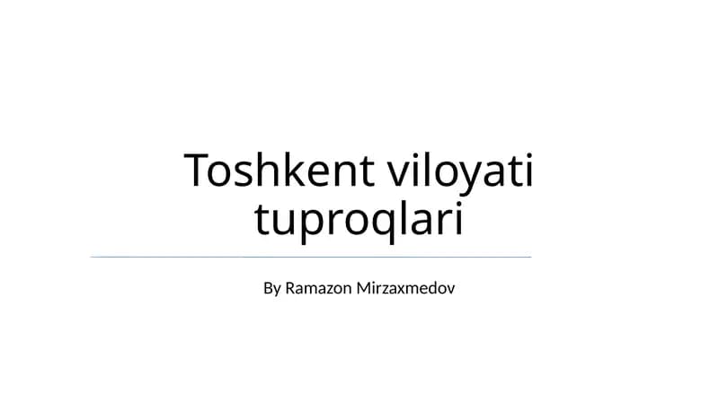 Toshkent viloyati tuproqlari