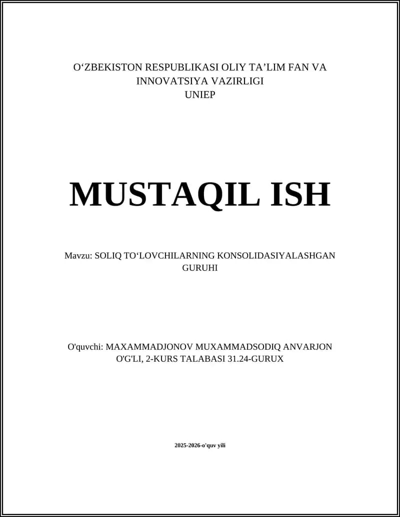 Konsolidasiyalashgan guruh