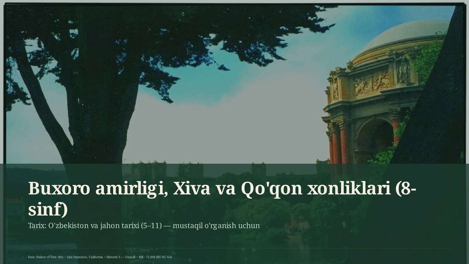 Buxoro amirligi, Xiva va Qo'qon xonliklari (8-sinf)